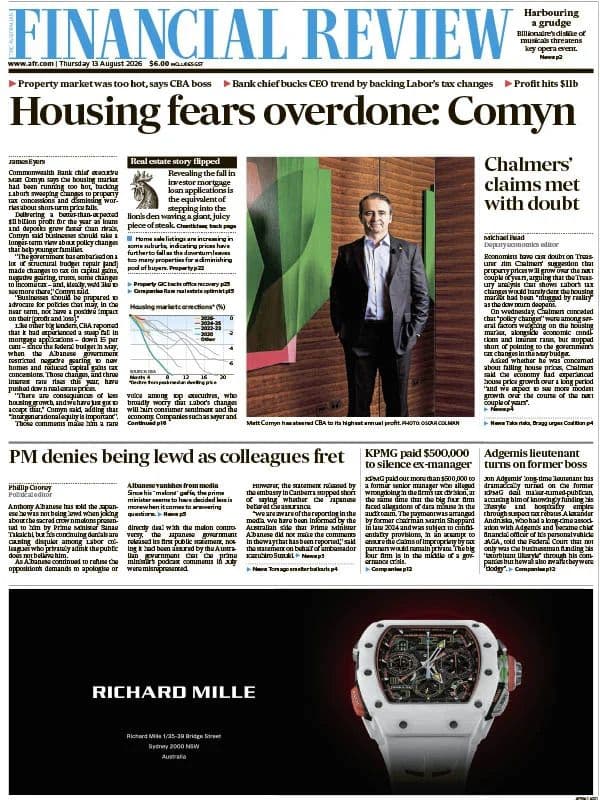 Australian Financial Review - 13 August 2026