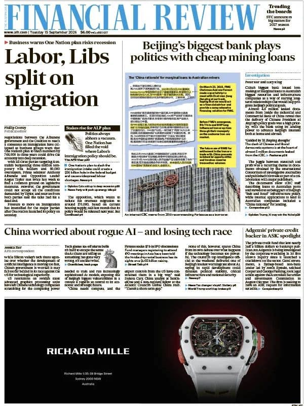 Australian Financial Review - 15 September 2026