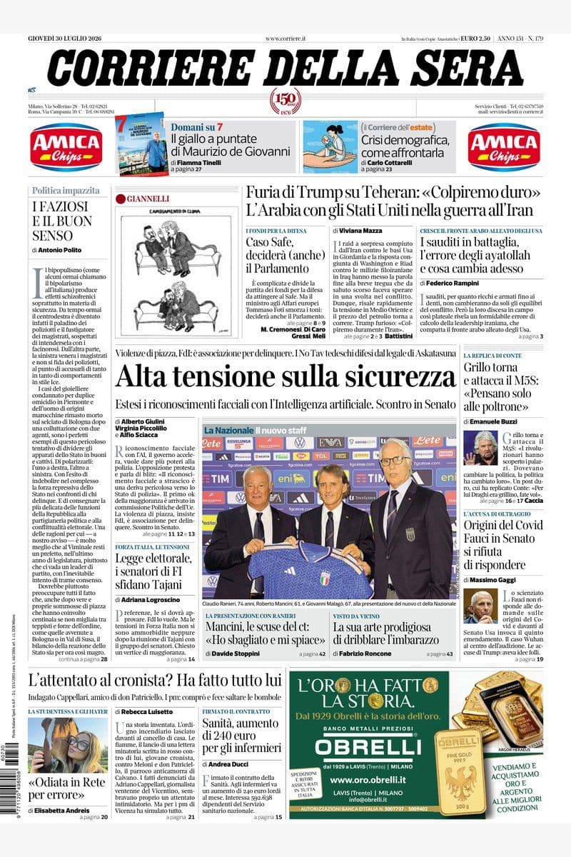 Il Corriere Della Sera - 30 July 2026 [IT]