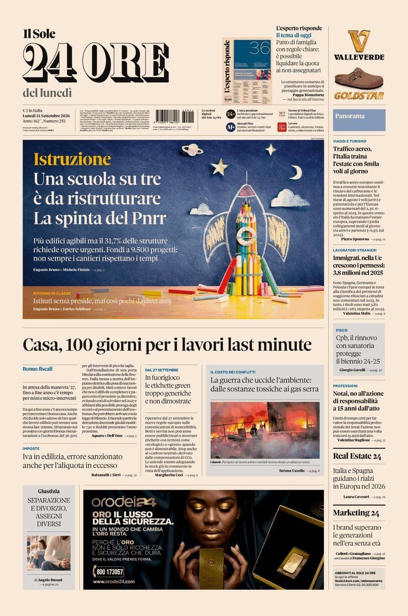 Il Sole 24 Ore - 14 September 2026 [IT]