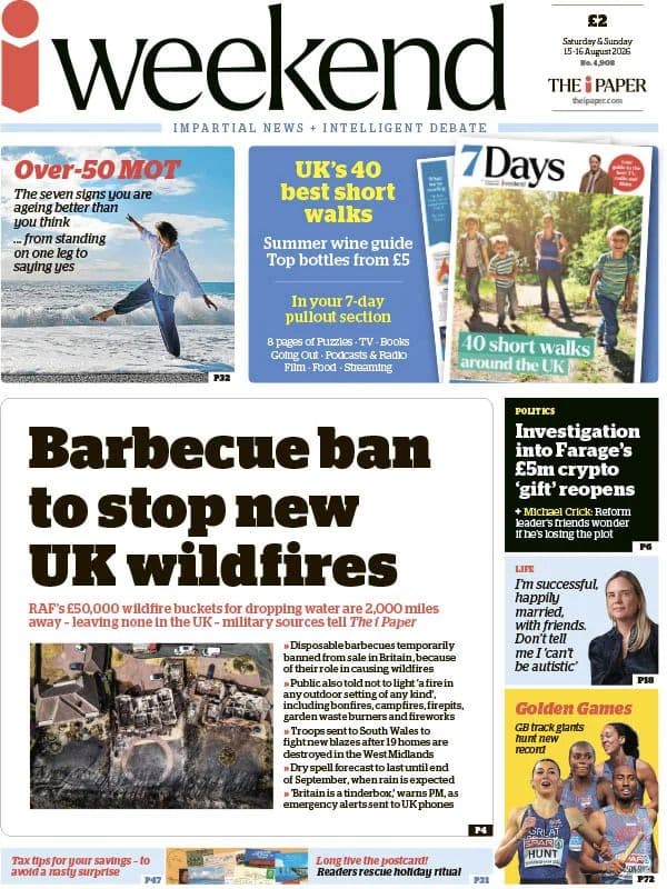 The i Newspaper - 15 August 2026
