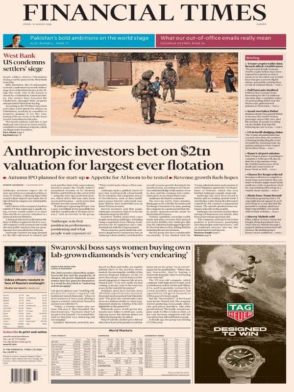 Financial Times Europe - 14 August 2026