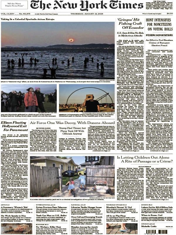 The New York Times - 13 August 2026