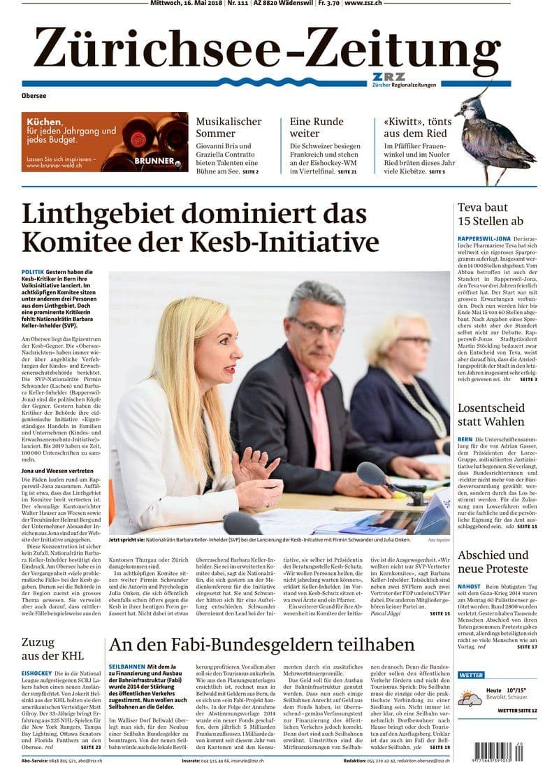 Zuerichsee-Zeitung.Obersee.16.05.2018.GERMAN.RETAIL.eBook-LORENZ